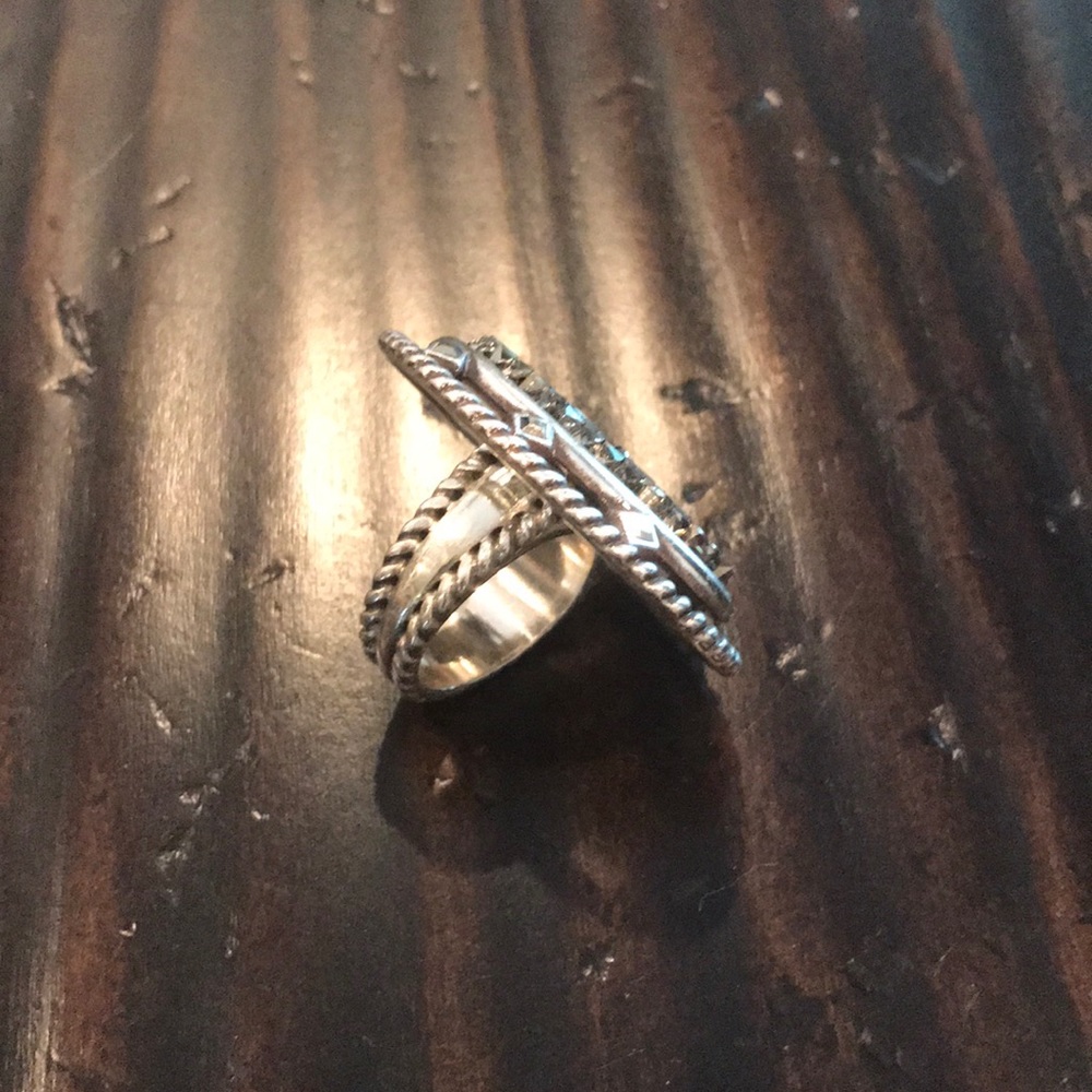 Fancy Bling Silver Ring. Size 7. - image 6